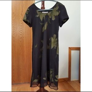 Jessica Howard Green Black Floral Shift